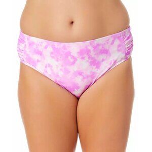 California Waves Women's Tie Dyed Swim Bottoms Swimsuit Pink Plus Size 0X Pink